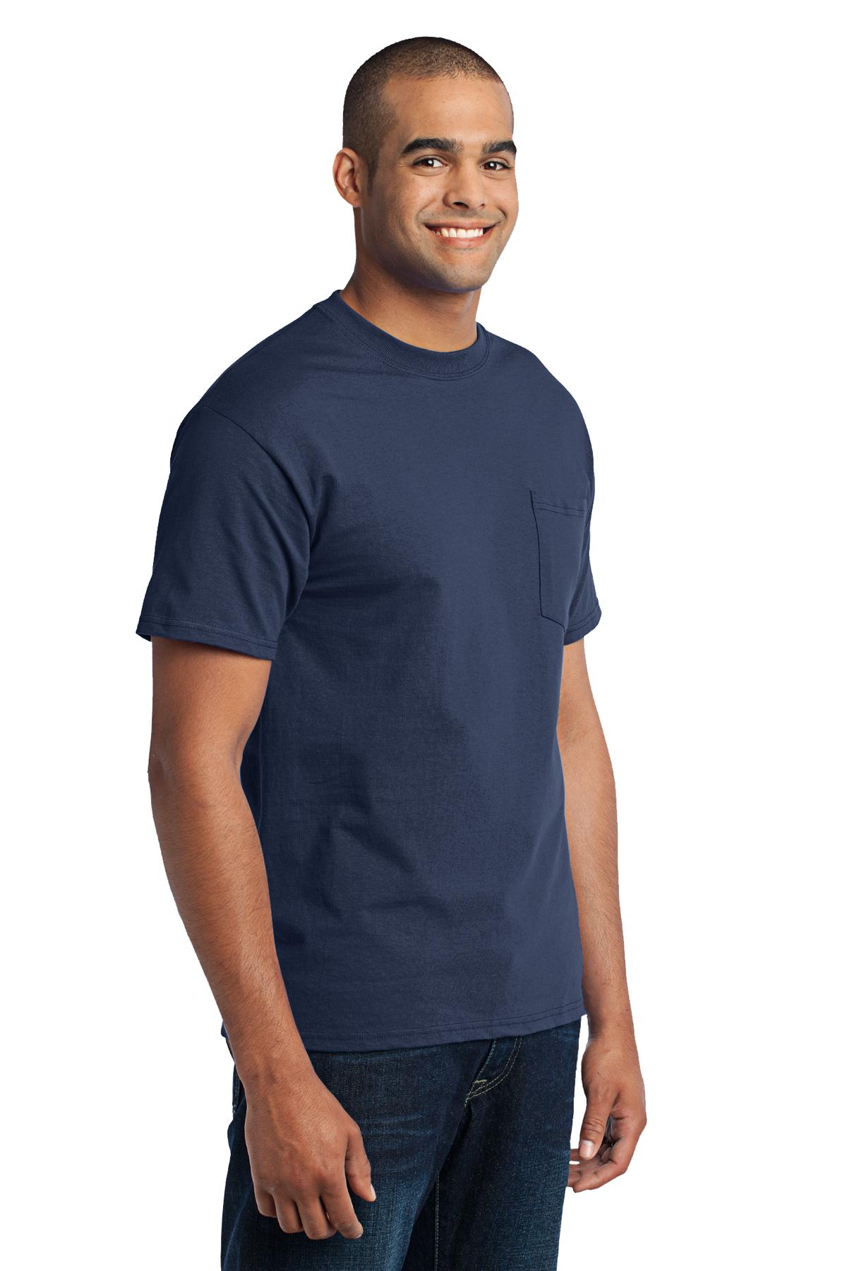 Port & Co Core Blend Pocket Tee. PC55P 35