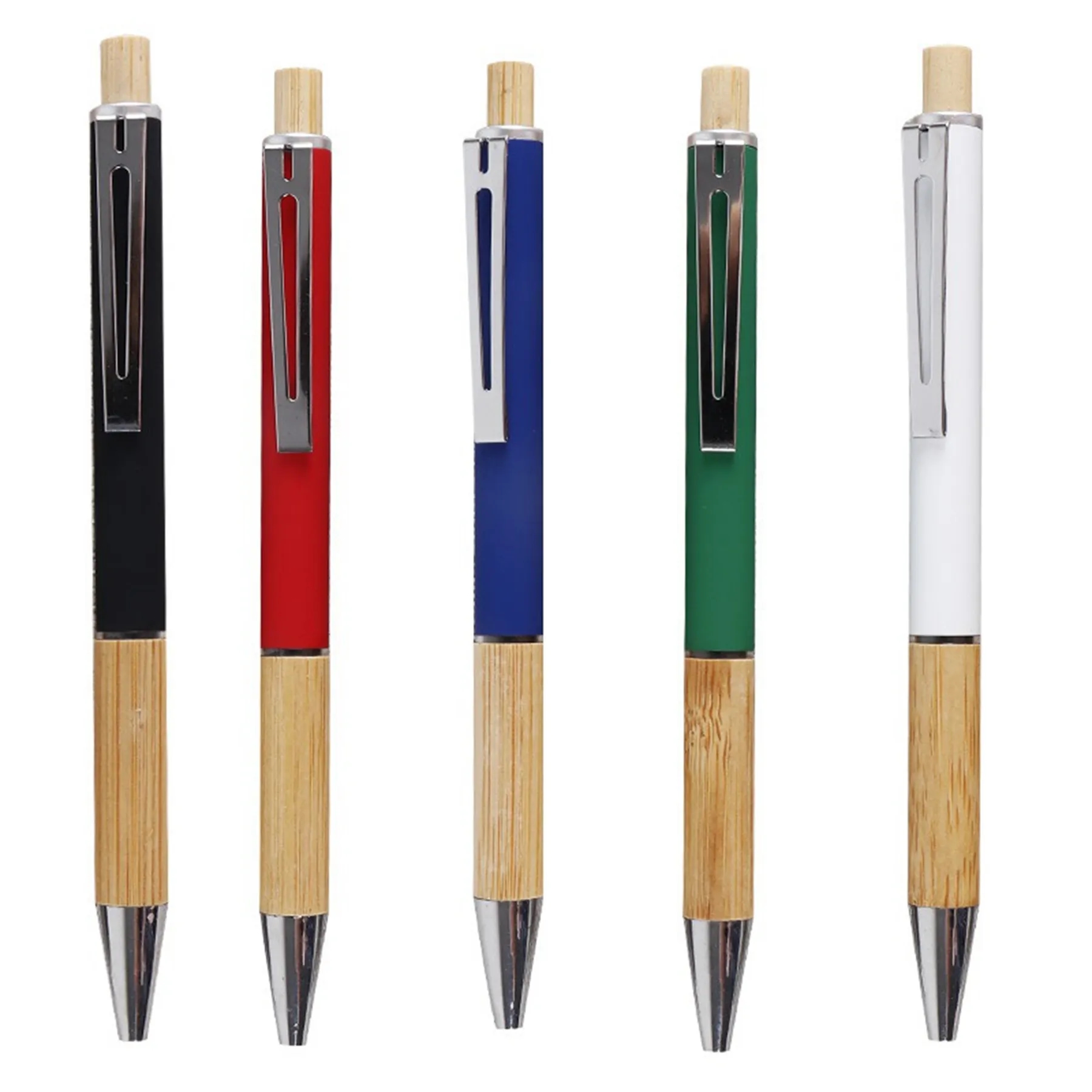 Metal Aluminum Rod Bamboo Ballpoint Pen 4