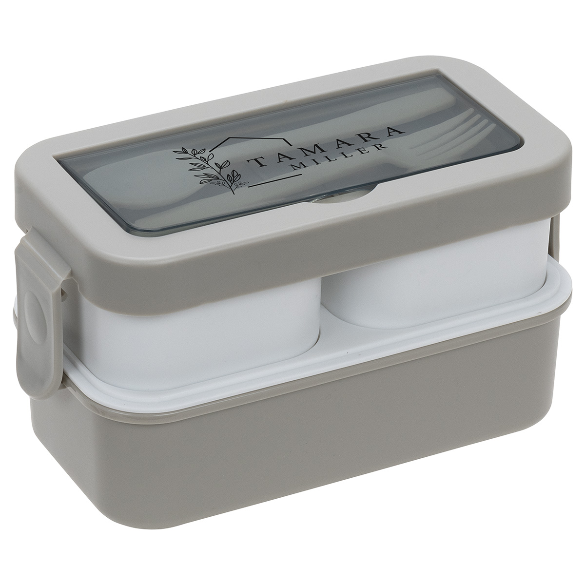 Connoisseur 3-Compartment Stackable Lunch Box with Utensils 10