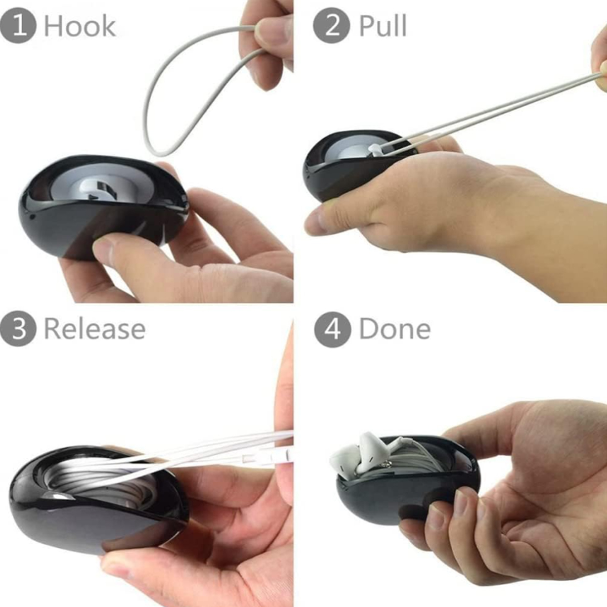 Round Cable Organizer Case for Earbuds and Charging Cords 6