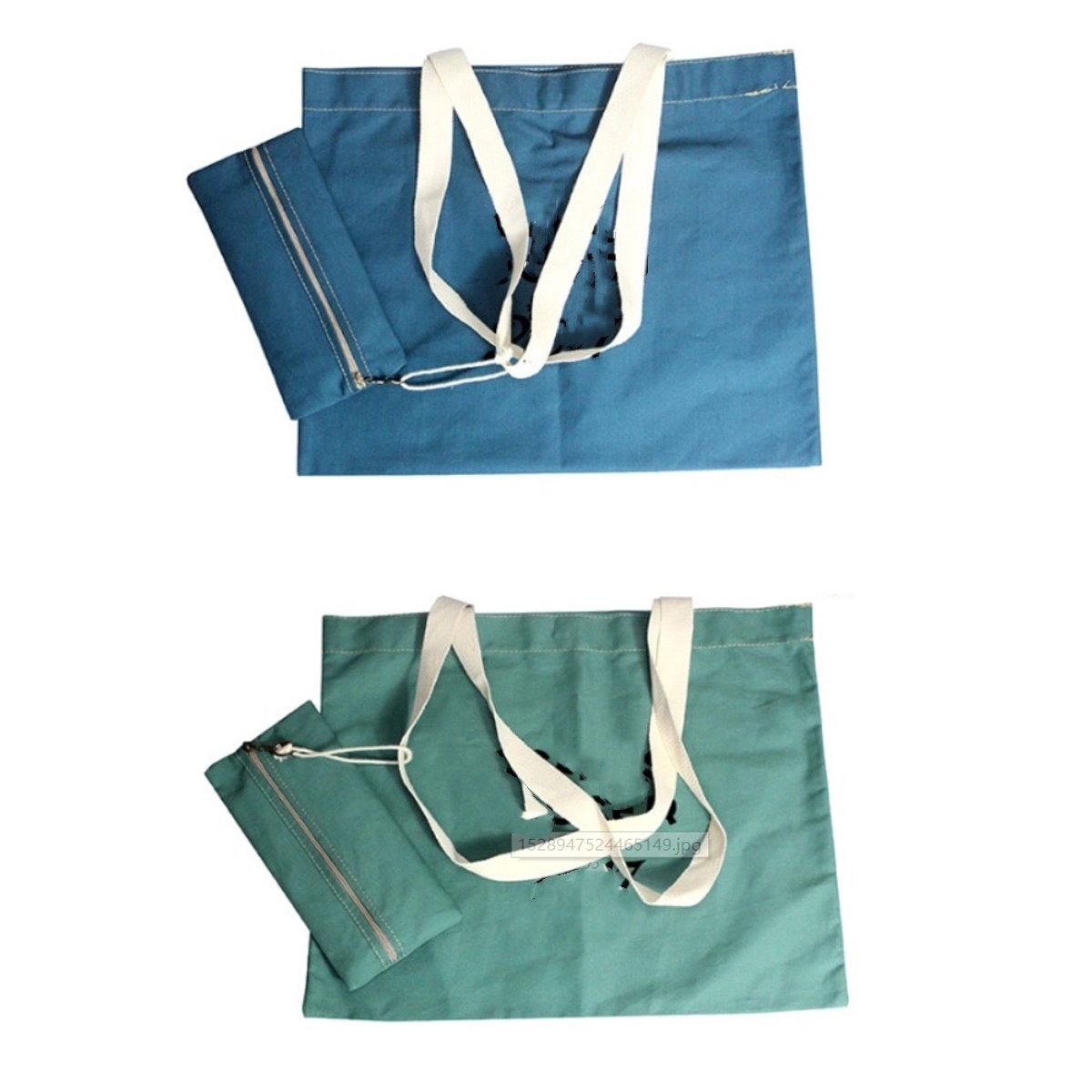Cotton Canvas Tote Bag with Extra Pouch, custom tote bag with logo imprint 3