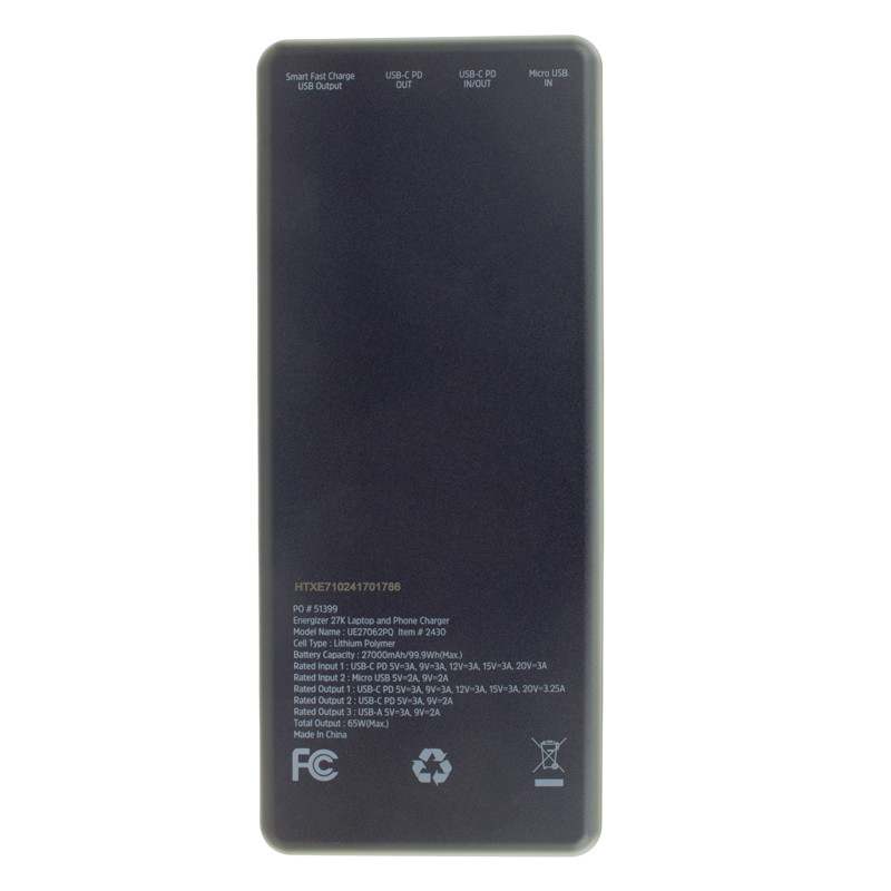 Energizer 27000 mAh 65W Laptop Power Bank 14