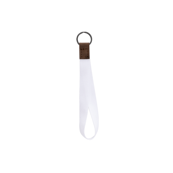 Dye Sublimated Keychain with Leather Accent 15