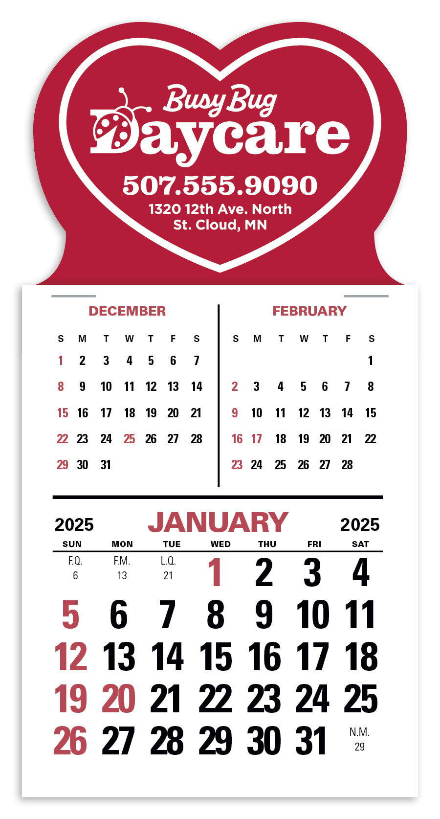 Triumph® Calendars Press-N-Stick 3-Month Vertical Calendar