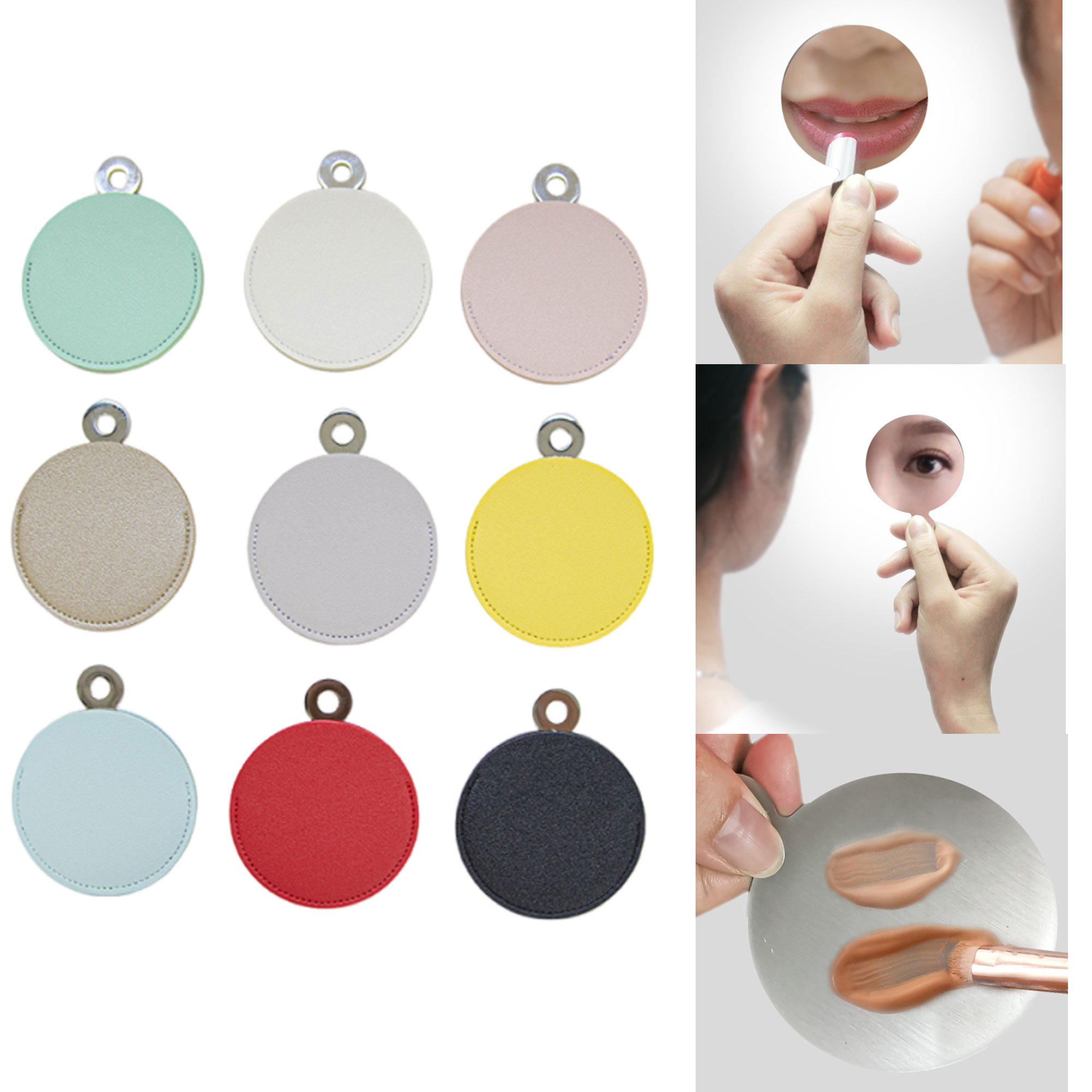 Stainless Steel Mirror W/ PU Leather Cover 2
