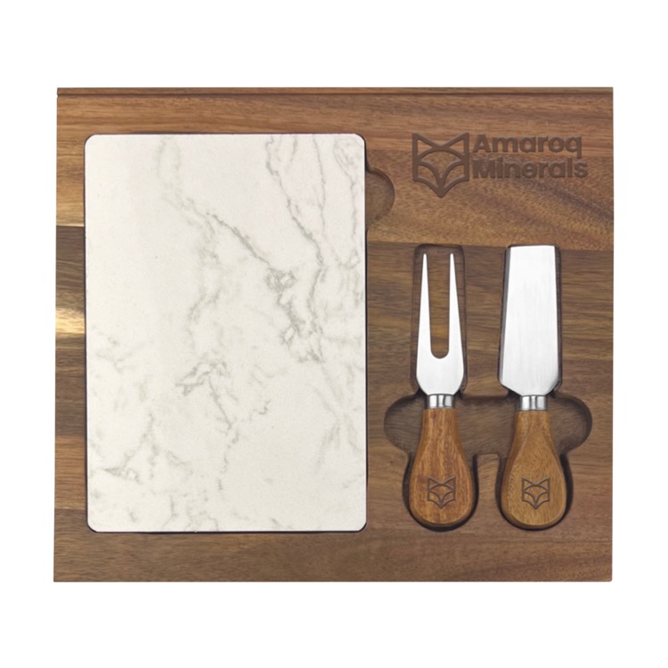 Fuzo Marble Cheeseboard & Knife Set 3