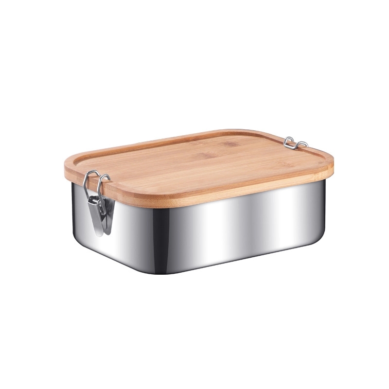 Stainless Steel Lunch Box With Bamboo Lid 2