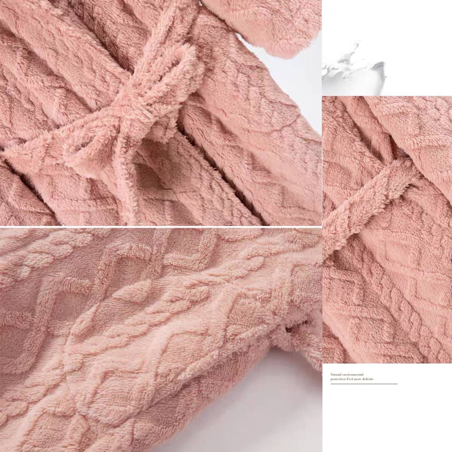 Winter bathrobe Coral fleece pajamas For Woman 5