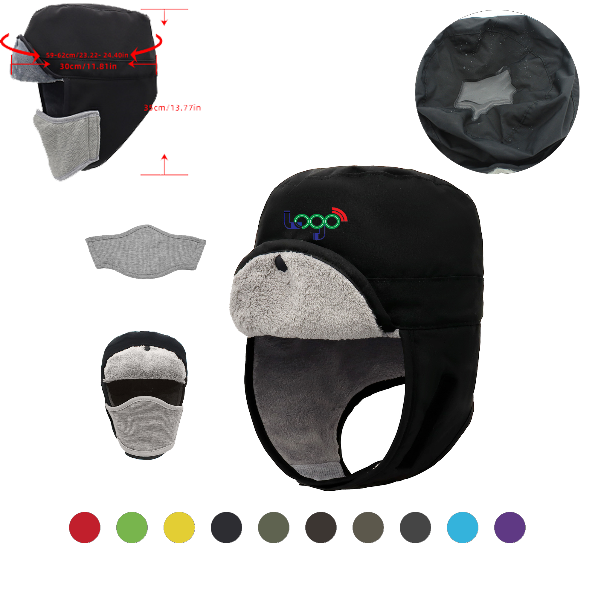 3-in-1 Cold Weather Hat with Ear Protection and Removable Mask 2