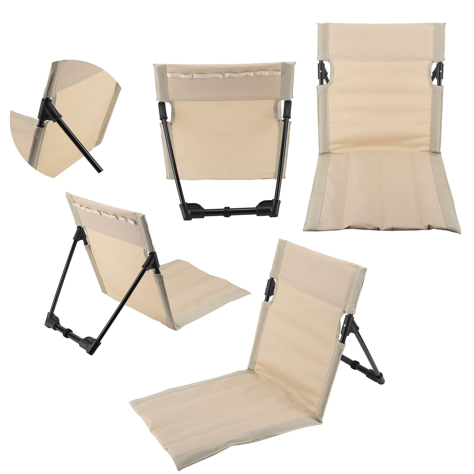 Folding Beach Chair with Durable Oxford Cloth and Steel Frame 3