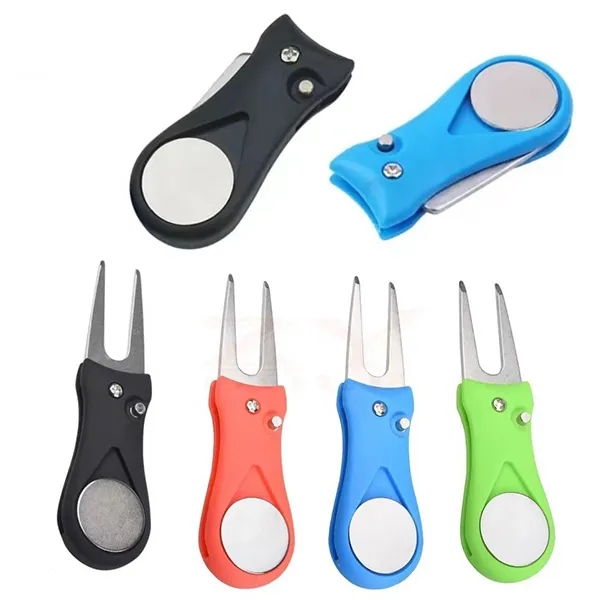 Golf Divot Repair Tool Foldable Stainless Steel Switchblade 2