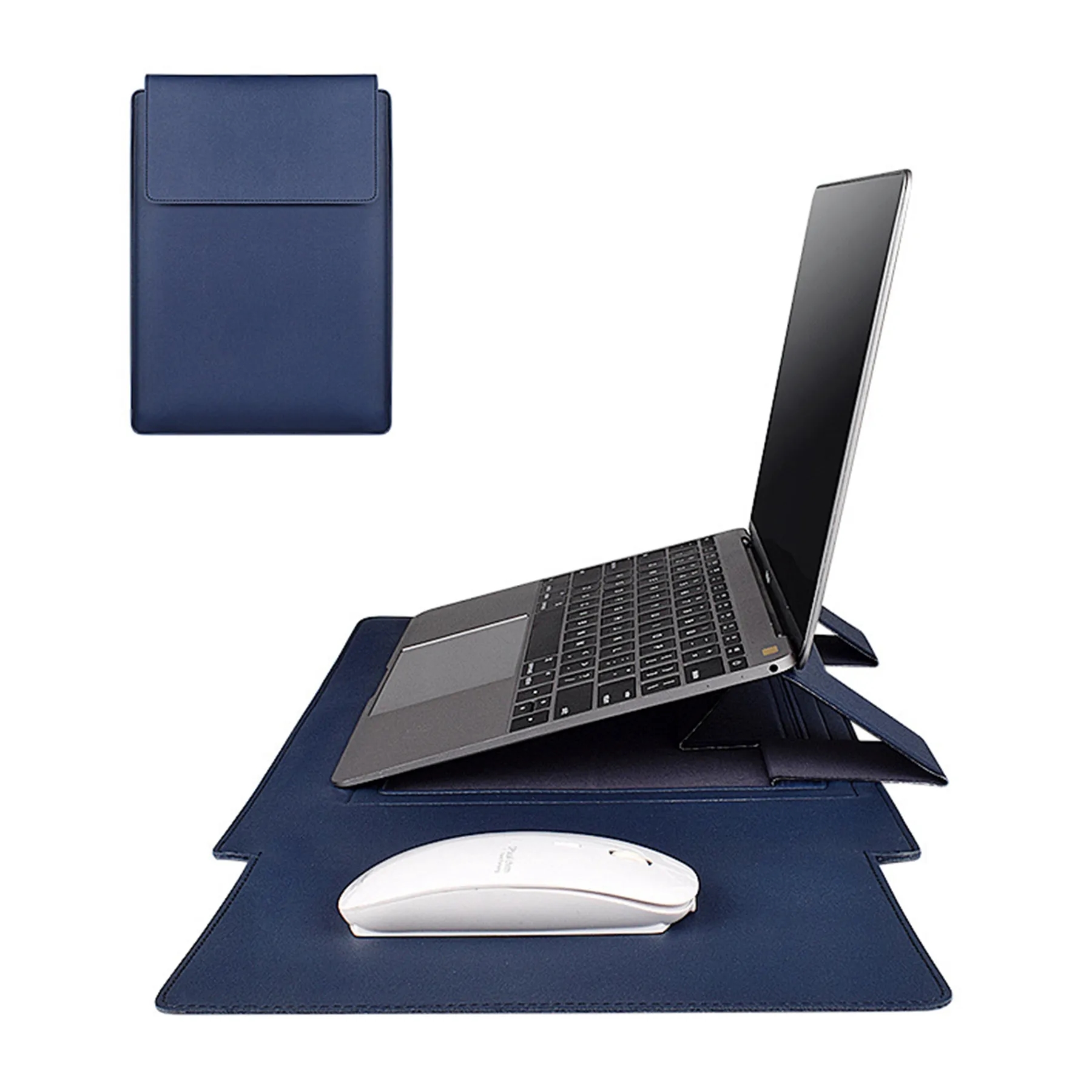 15" Multifunctional Laptop Sleeve Stand with Pouch Set 4