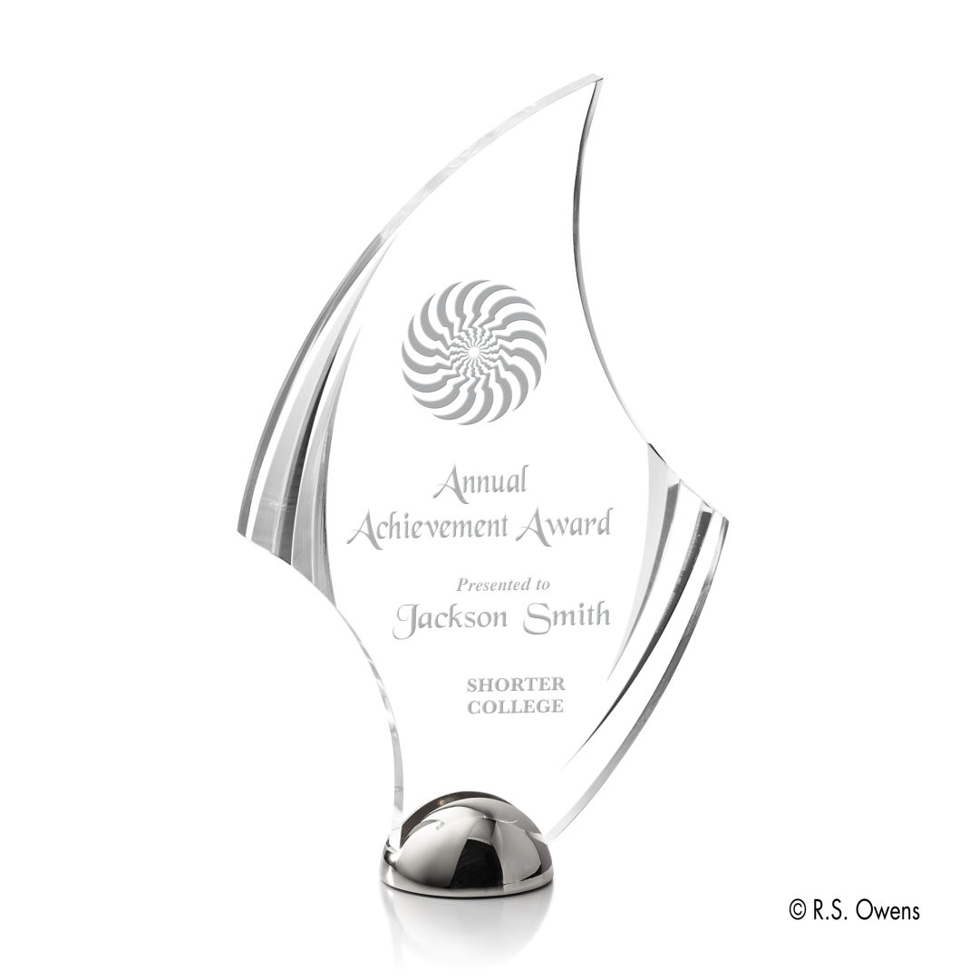 Flourish Hemisphere Award - Laser Engraved 7