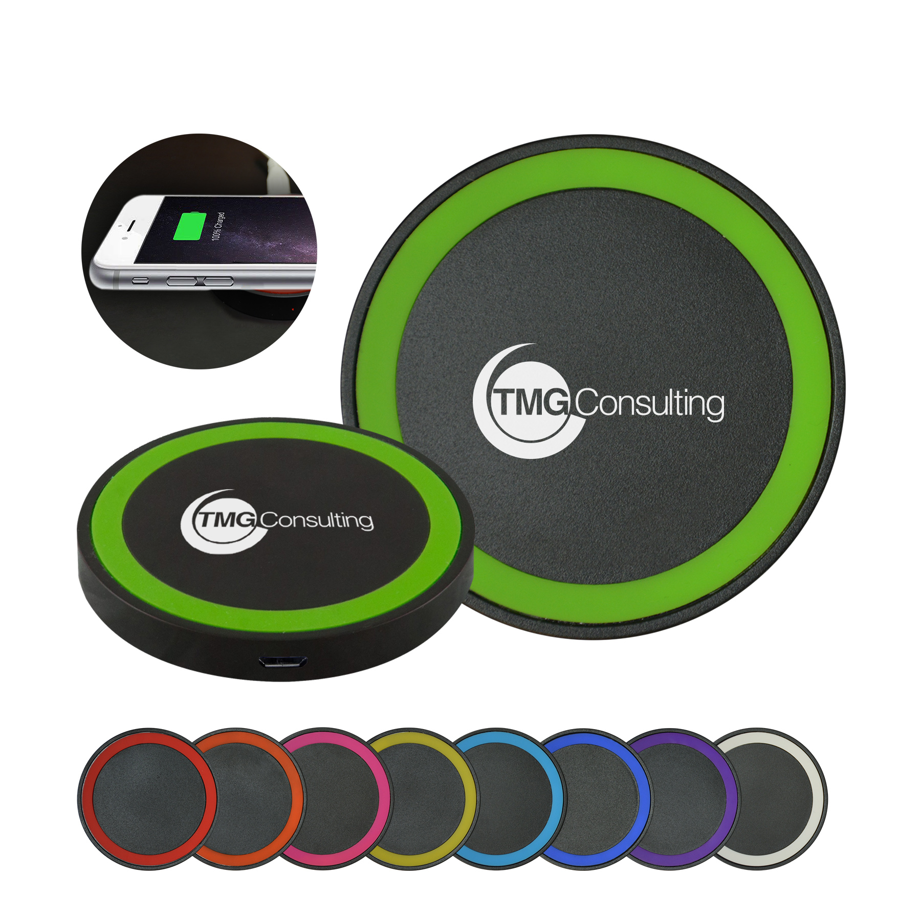 10W Black Wireless Phone Charging Pad 6