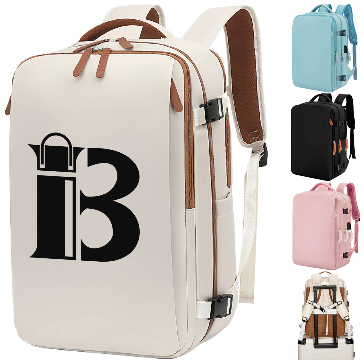 Expandable Large Oxford Travel Backpack w/ USB Port 2