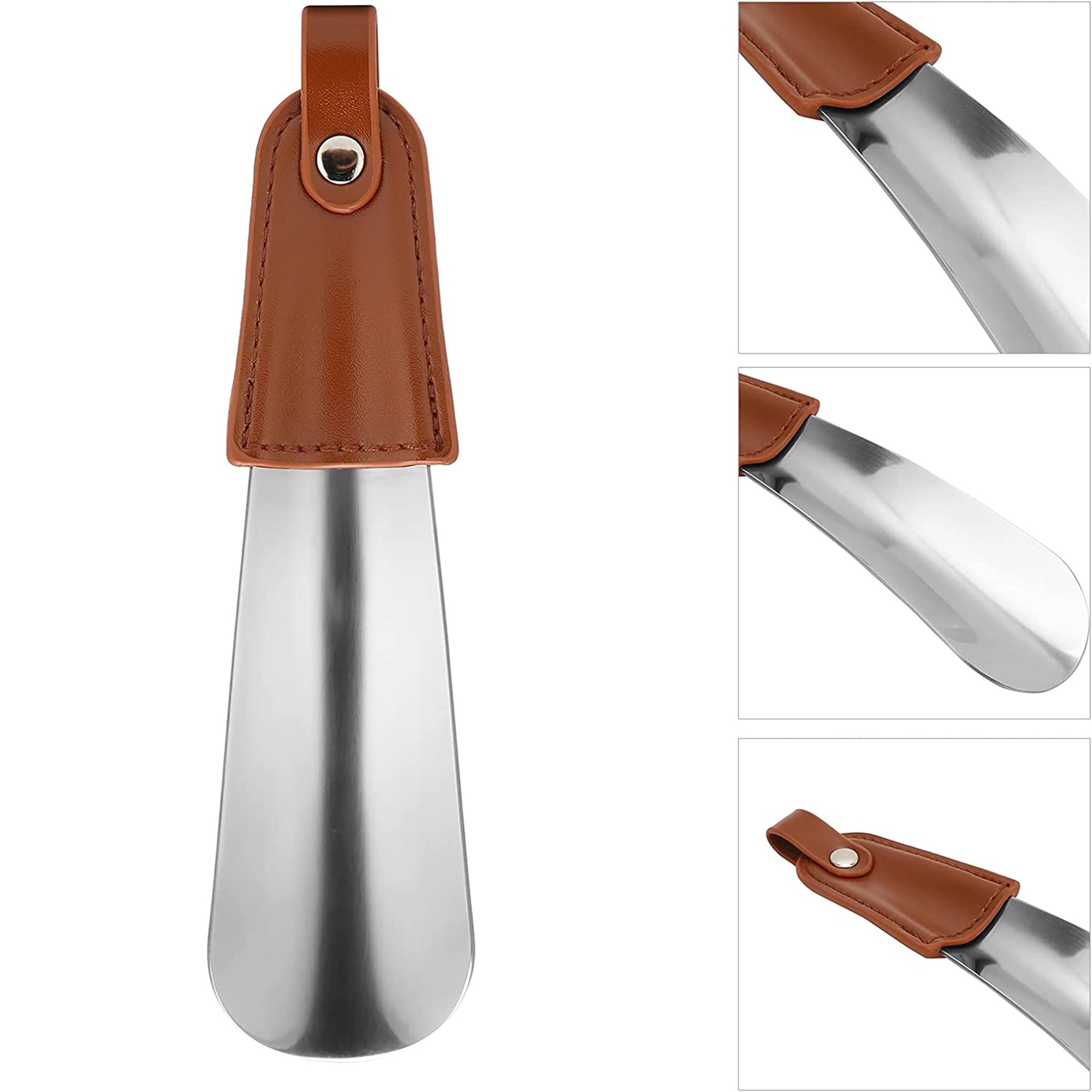 Shoe Horn Stainless Steel With Pu Leather 2