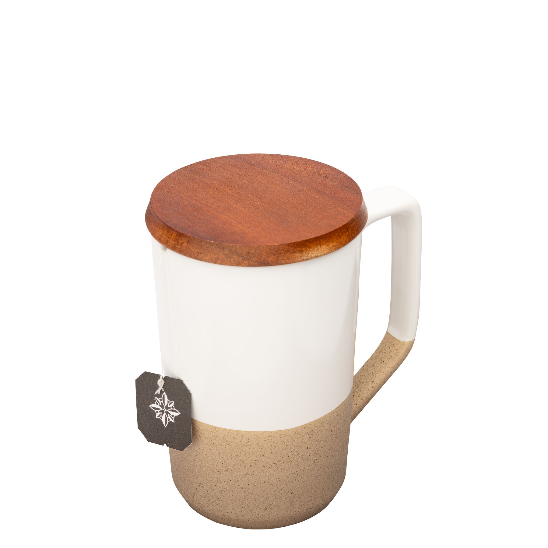 Mogiana 15 oz. Two-Tone Ceramic Mug w/ Wood Lid 27