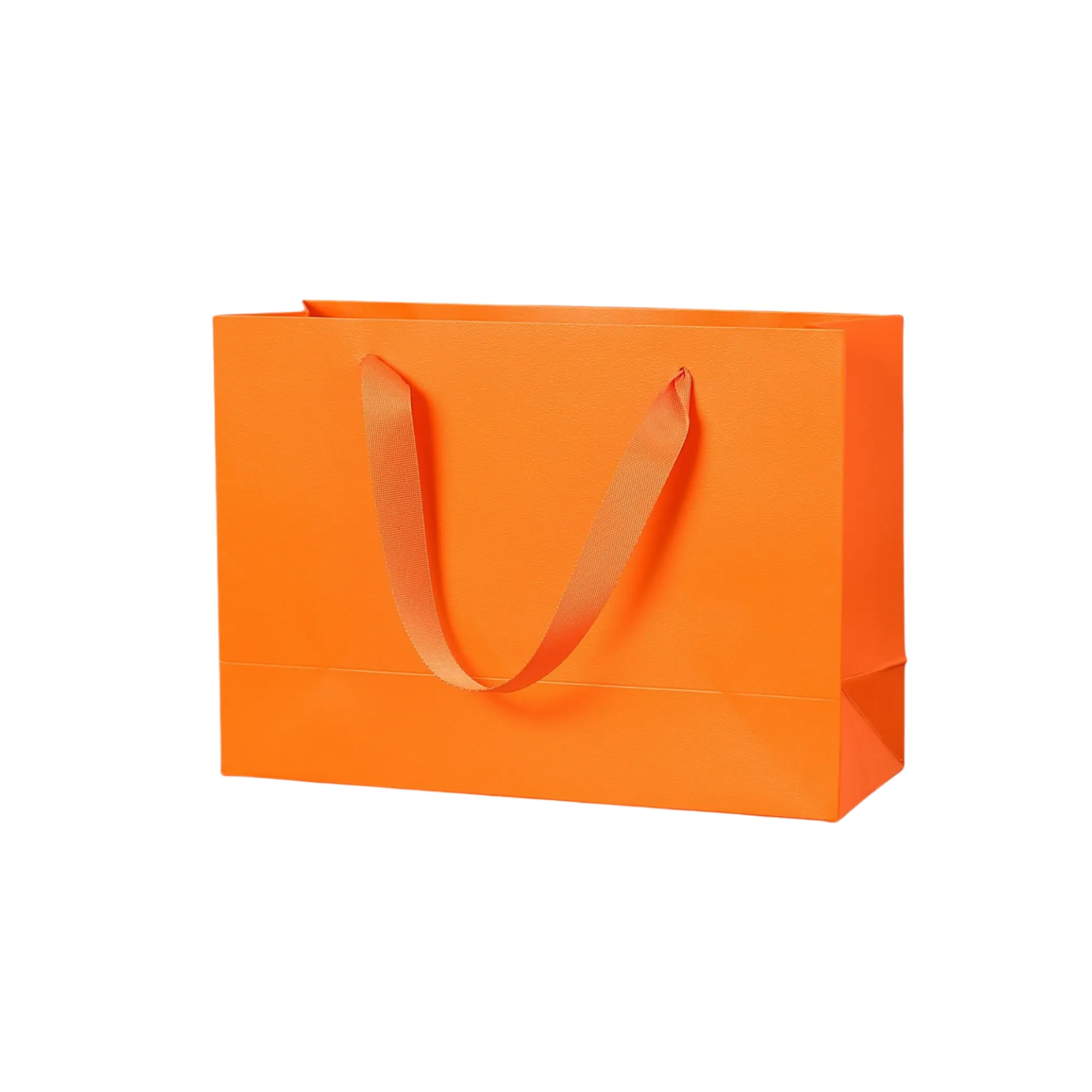 White Kraft Paper Shopping Bags with Ribbon Handles 6