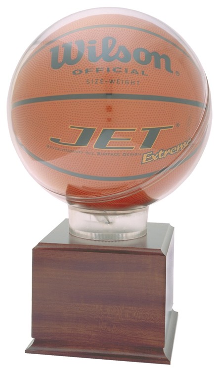16" Tall All-Star Basketball Holder Award with Cherry Base 2