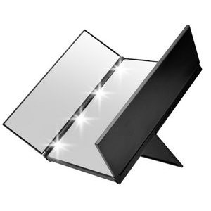 Led Lighted Three Folding Cosmetic Mirror 1