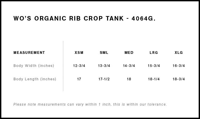 Wo's Organic Rib Crop Tank | 4064G 33
