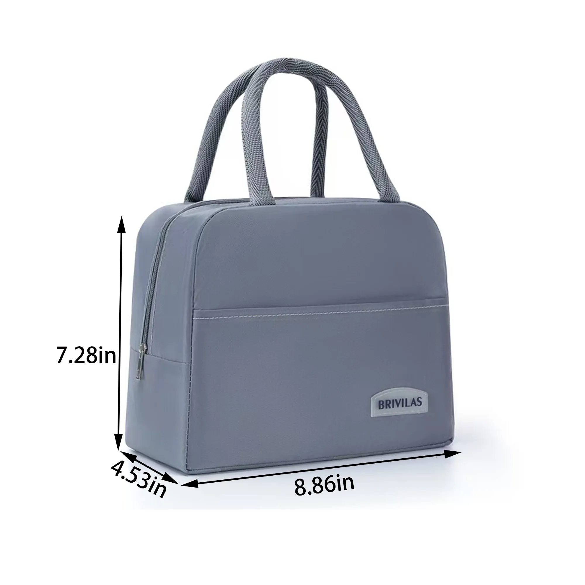 Simple Solid Color Lunch Bag With Customizable Logo 4