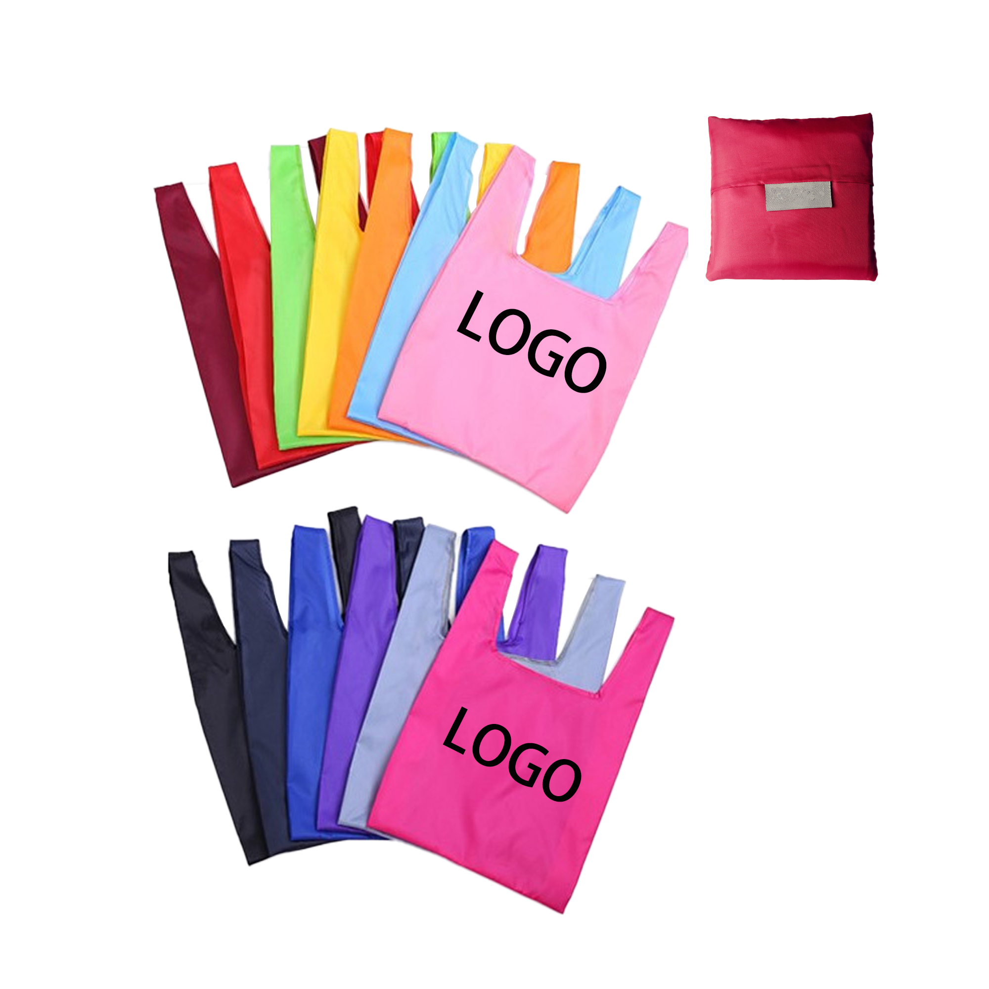 Foldable Waterproof Polyester Shopping Bag with Storage Bag 2