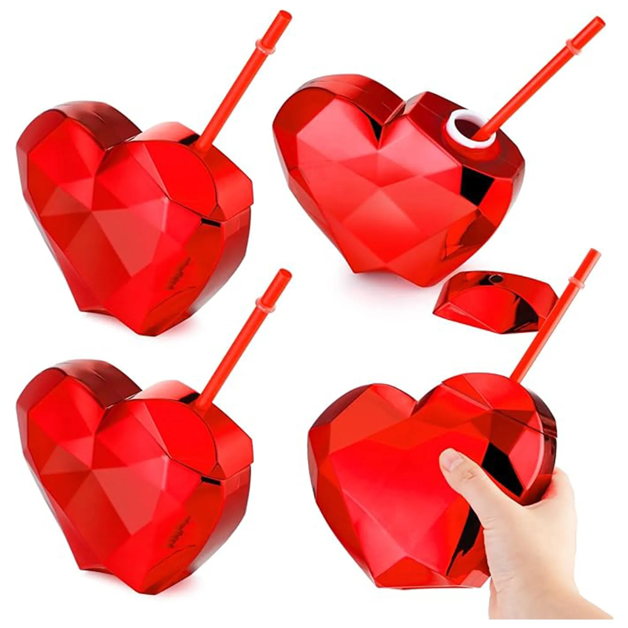 Heart Shaped Drinking Cup with Straw 5
