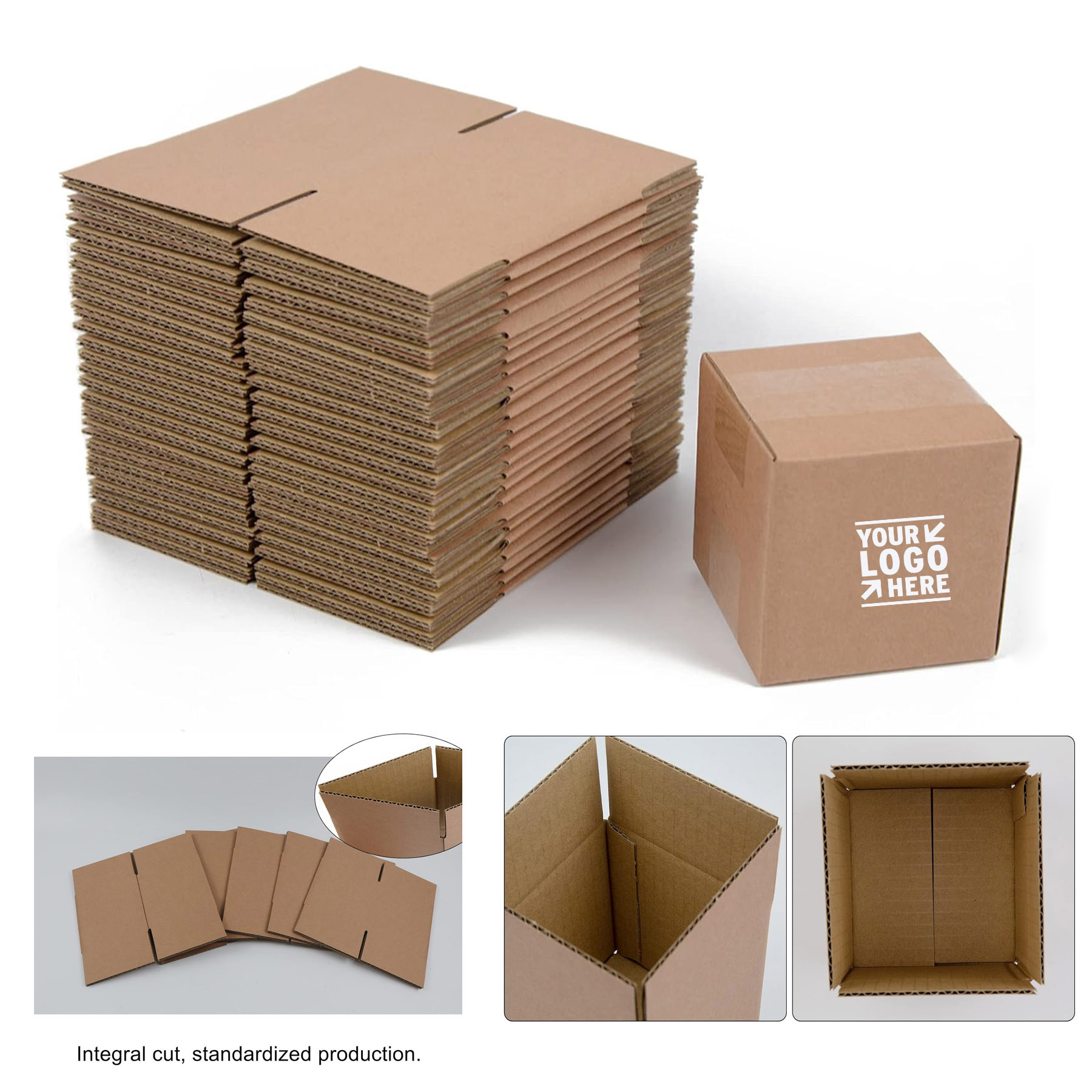 4x4x4 Inches Small Corrugated Cardboard Shipping Box 2