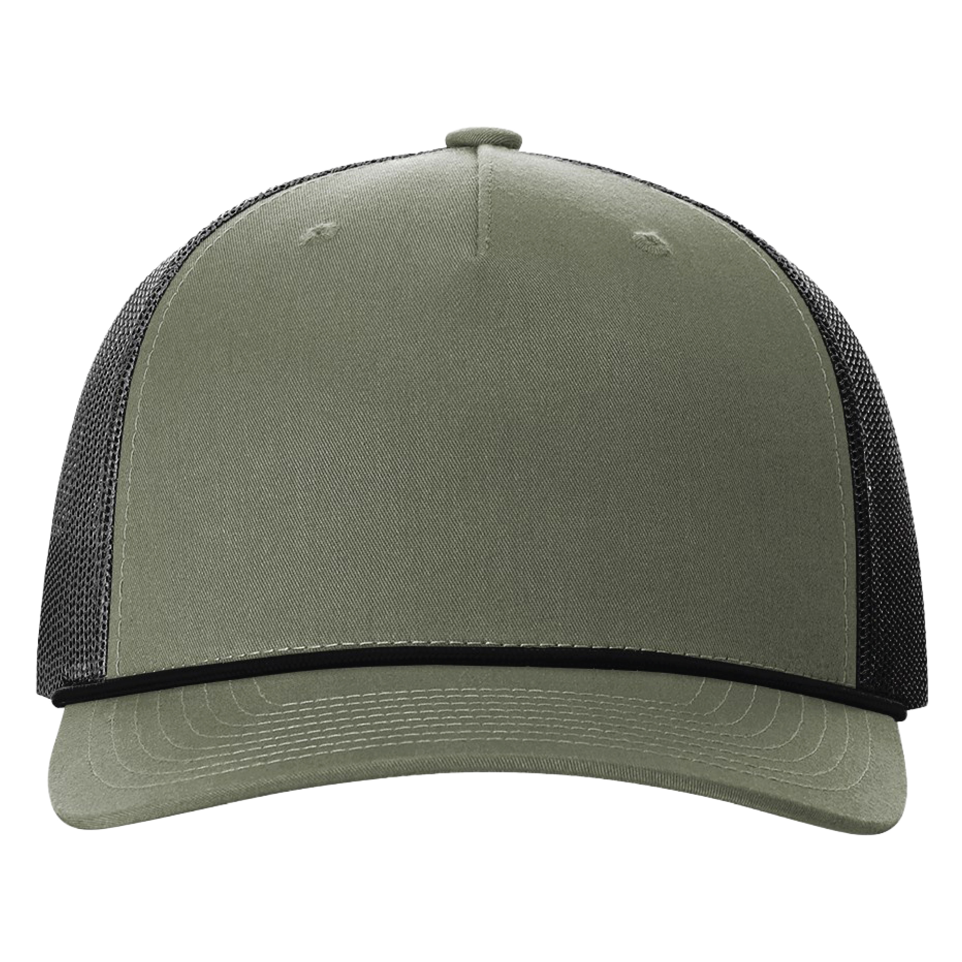 Richardson 112FPR 5-Panel Trucker Hat with Rope w/Leatherette Adhesive Patches or Embroidery 6