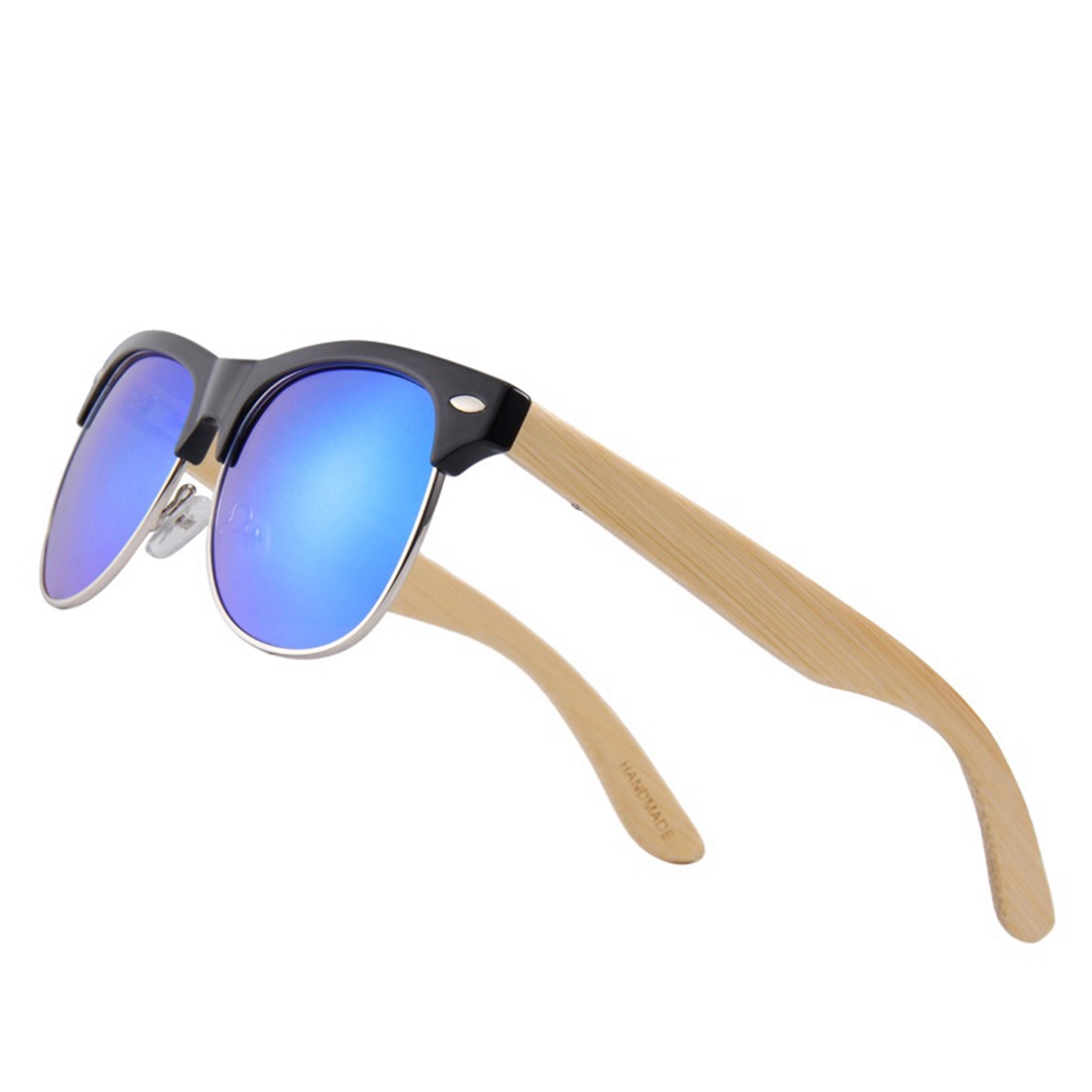 Half Frame Wooden Polarized Sunglasses 2