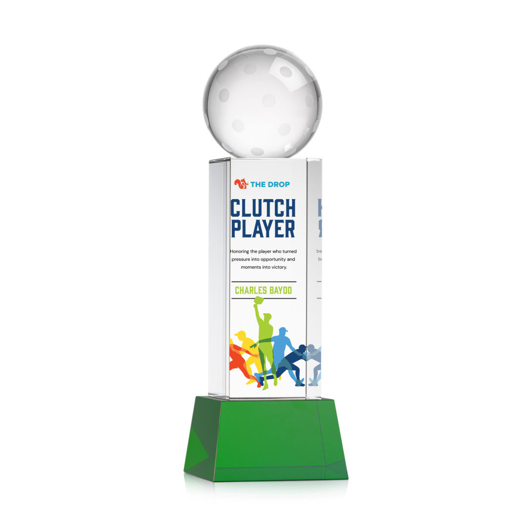 Pickleball VividPrint™ Award on Belcroft Base - Green 8