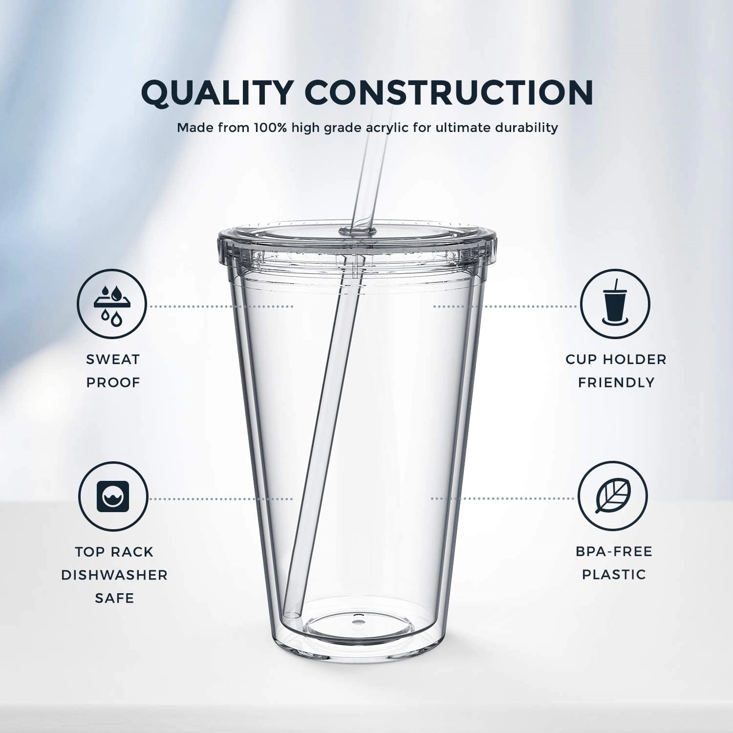 16oz Double Wall Tumbler with Straw 9