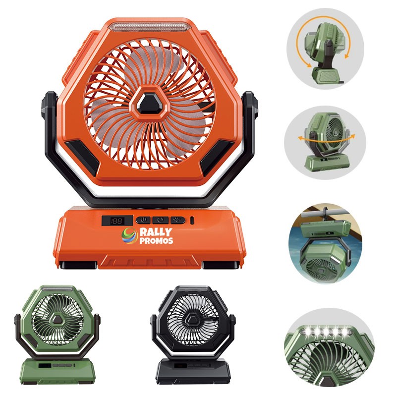 Outdoors Portable Fan With LED 3