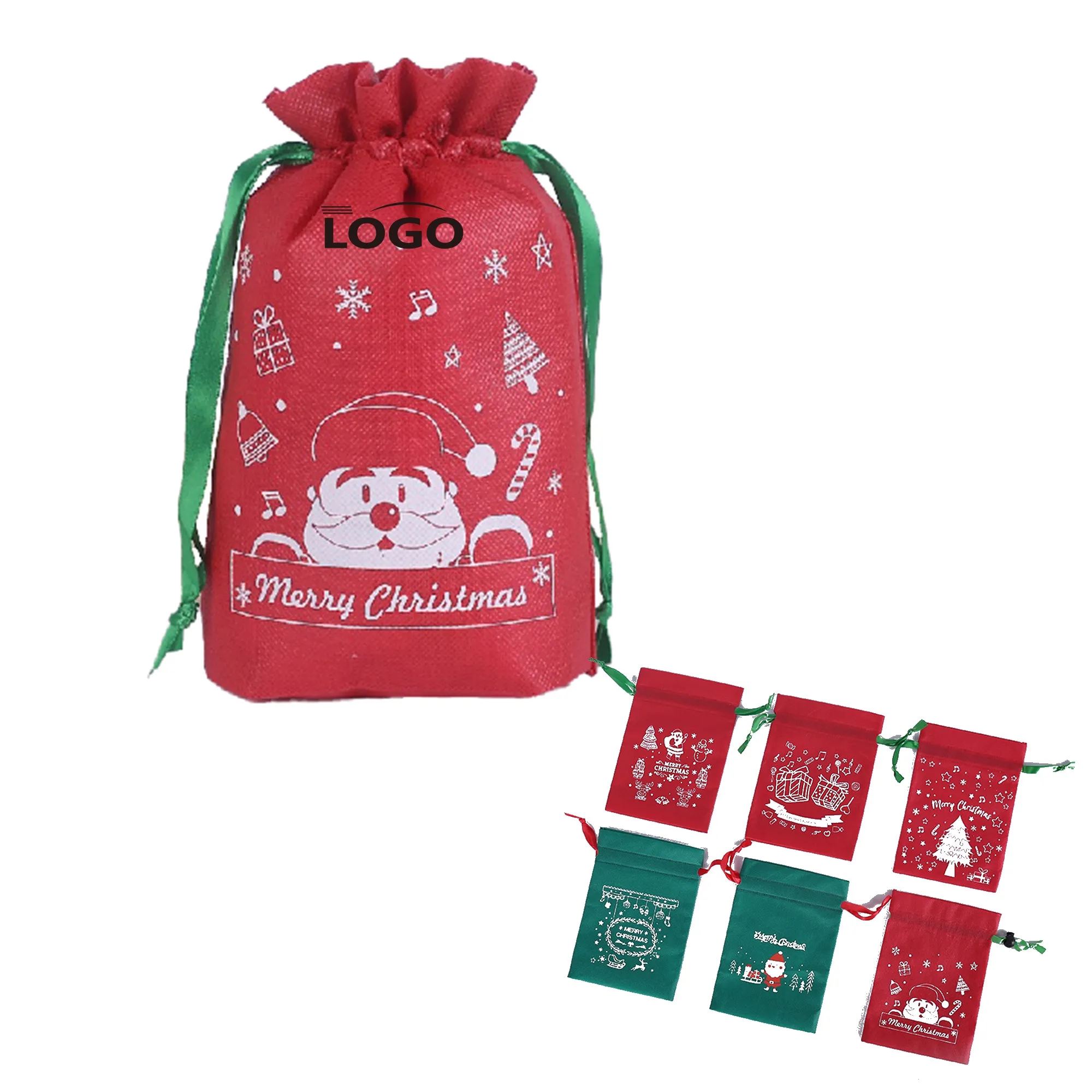 Christmas Drawstring Gift Bag MOQ 10pcs 2