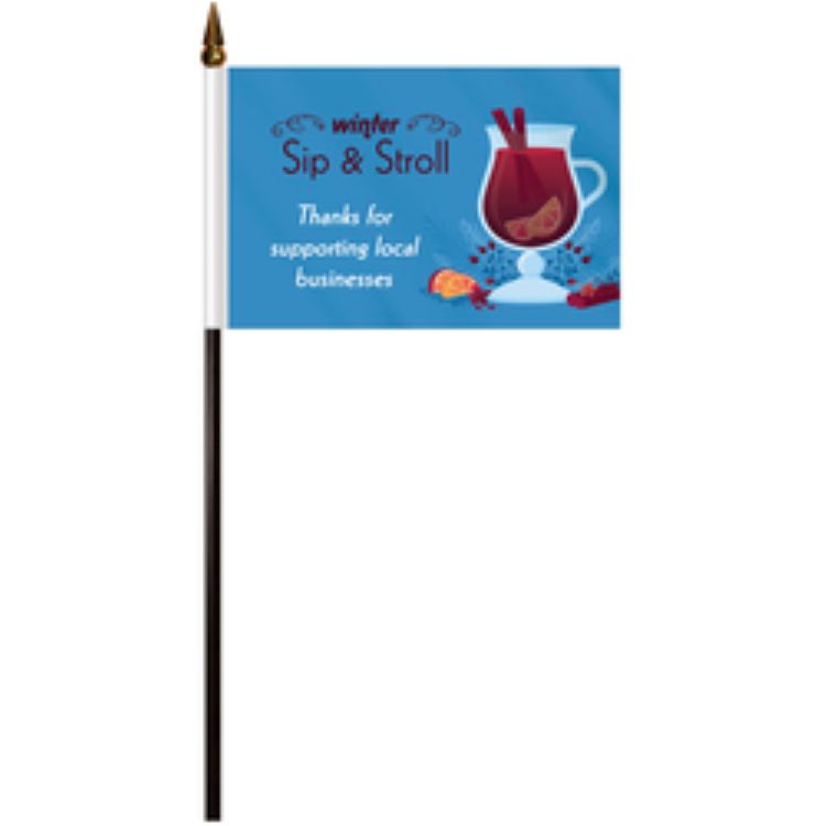 Single Reverse Polyester Stick Flags 9