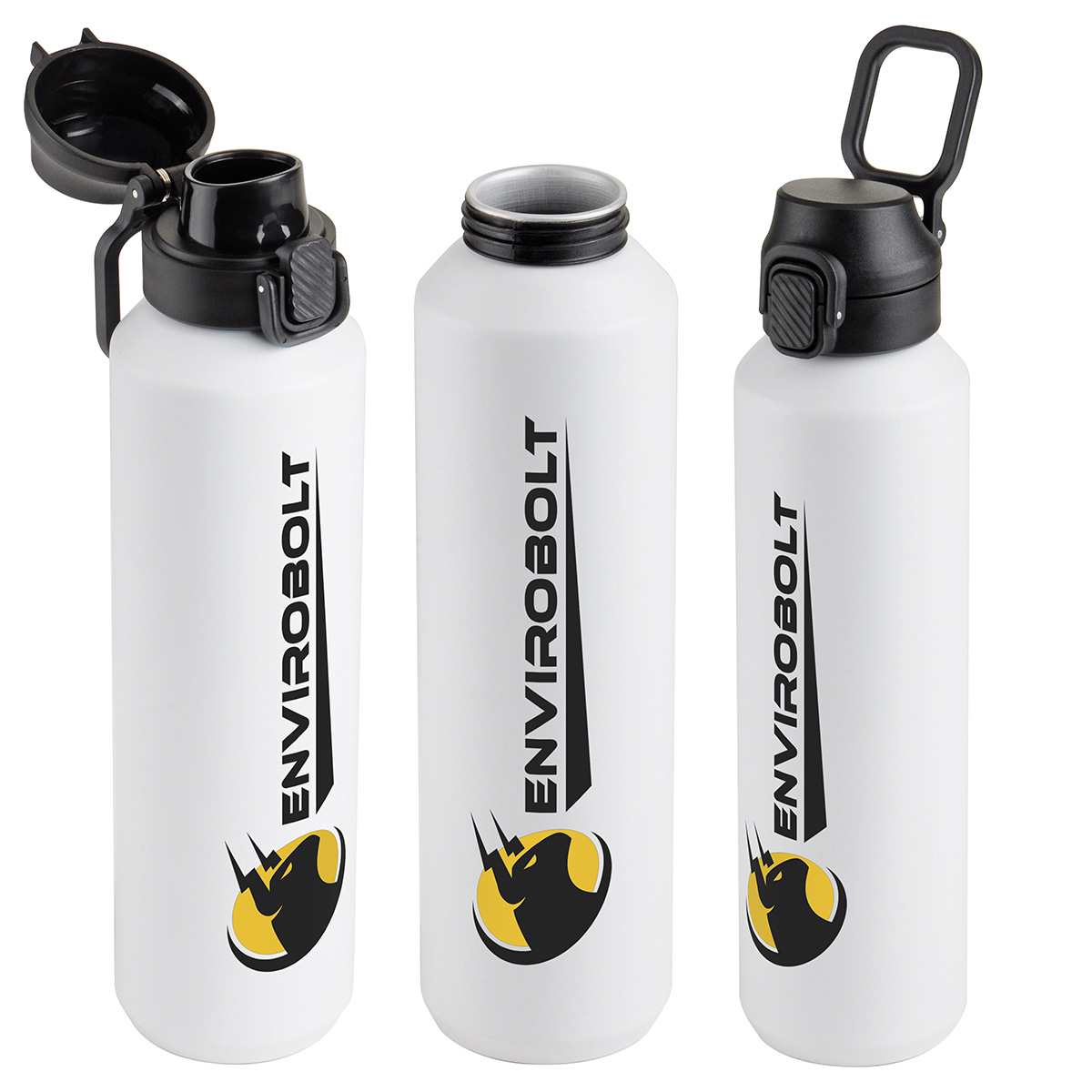 Nexus 27 oz Recycled Aluminum Bottle with Flip-Top Lid and Carabiner 108