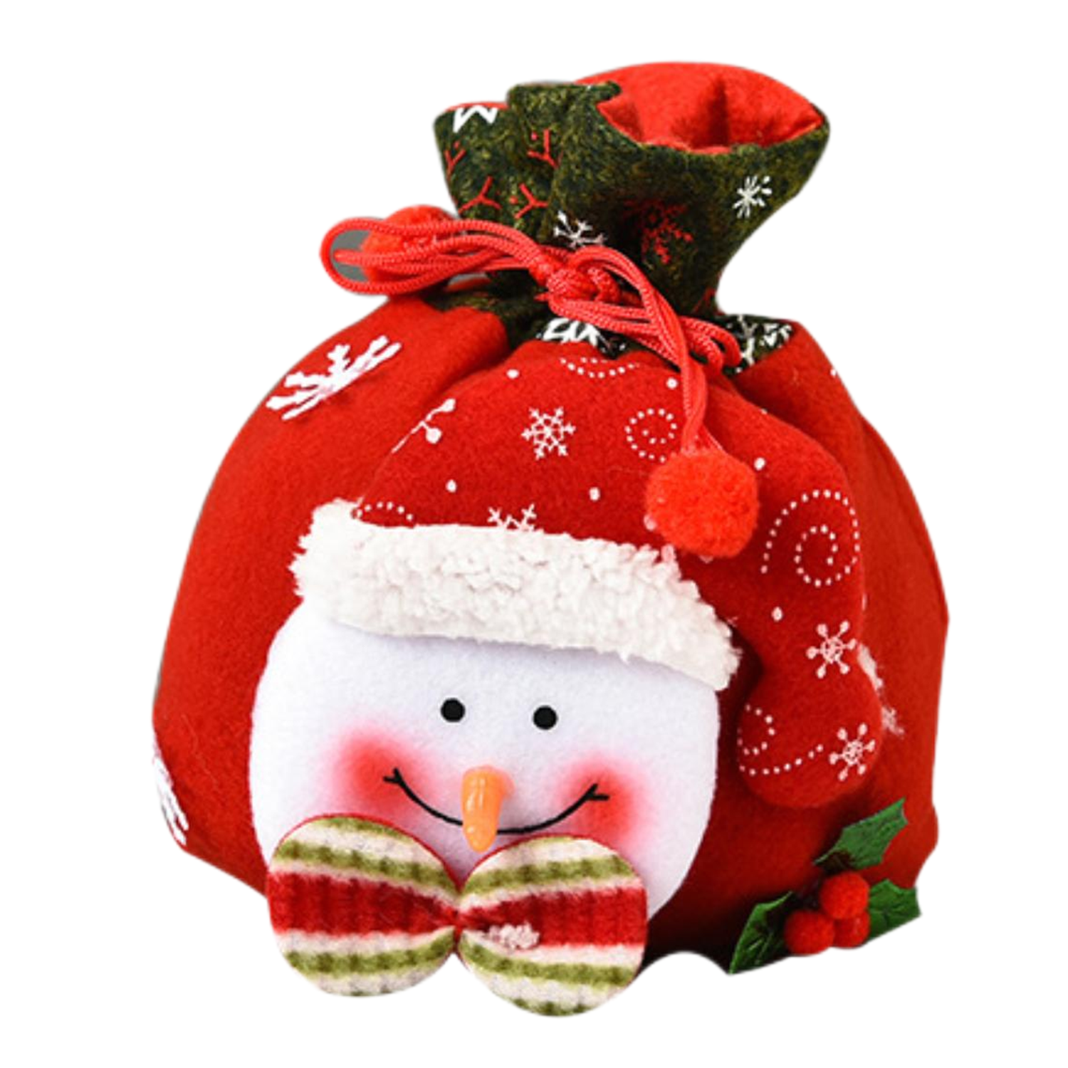 3D Designs Flannel Decoration Christmas Drawstring Gift Bags 4