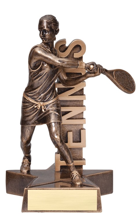 6 1/2" Tall Tennis Female Billboard Resin Award 2