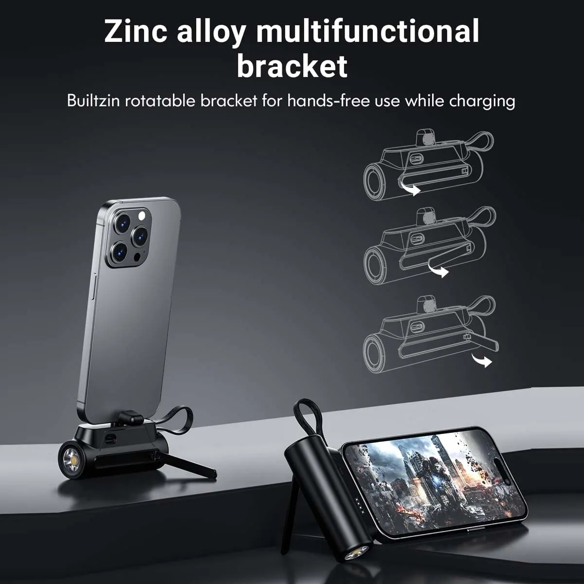 4000mAh Small Portable Fast Charger Built-in Flashlight 4