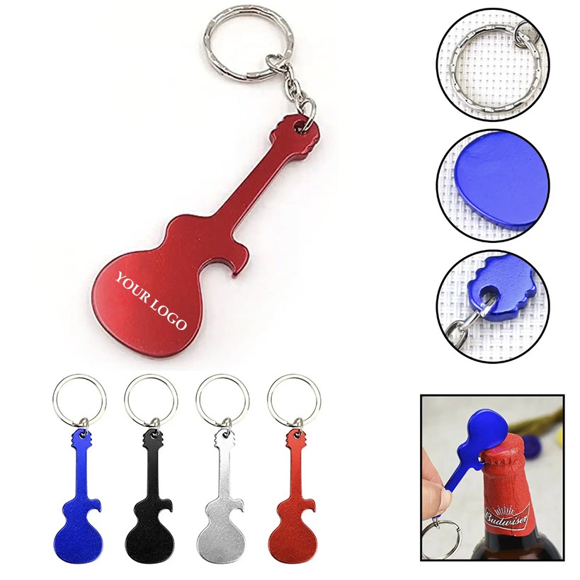 Guitar Shaped Bottle Opener with Key Chain 3
