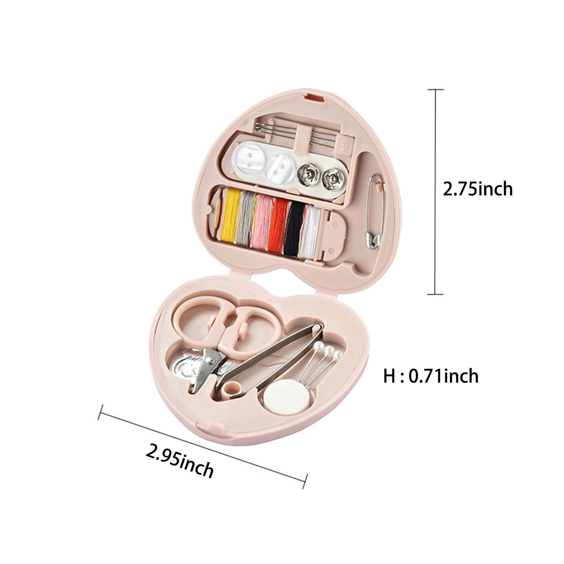 Plastic Mini Heart Shaped Needle and Thread Box Set 2