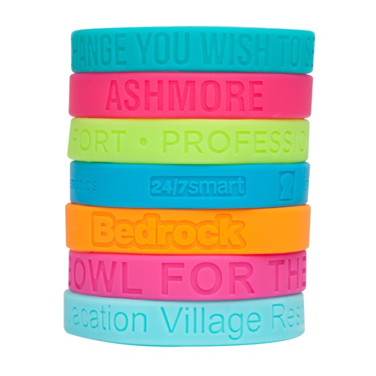 1" Debossed Silicone Wristband 3