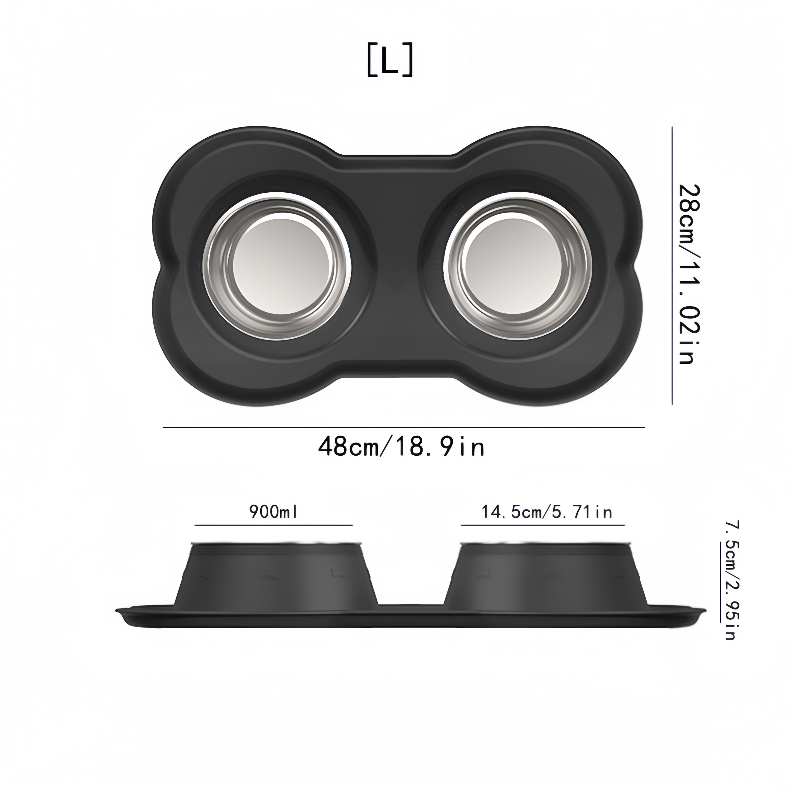 Water And Food Feeder Bowls With Silicone Mat 3