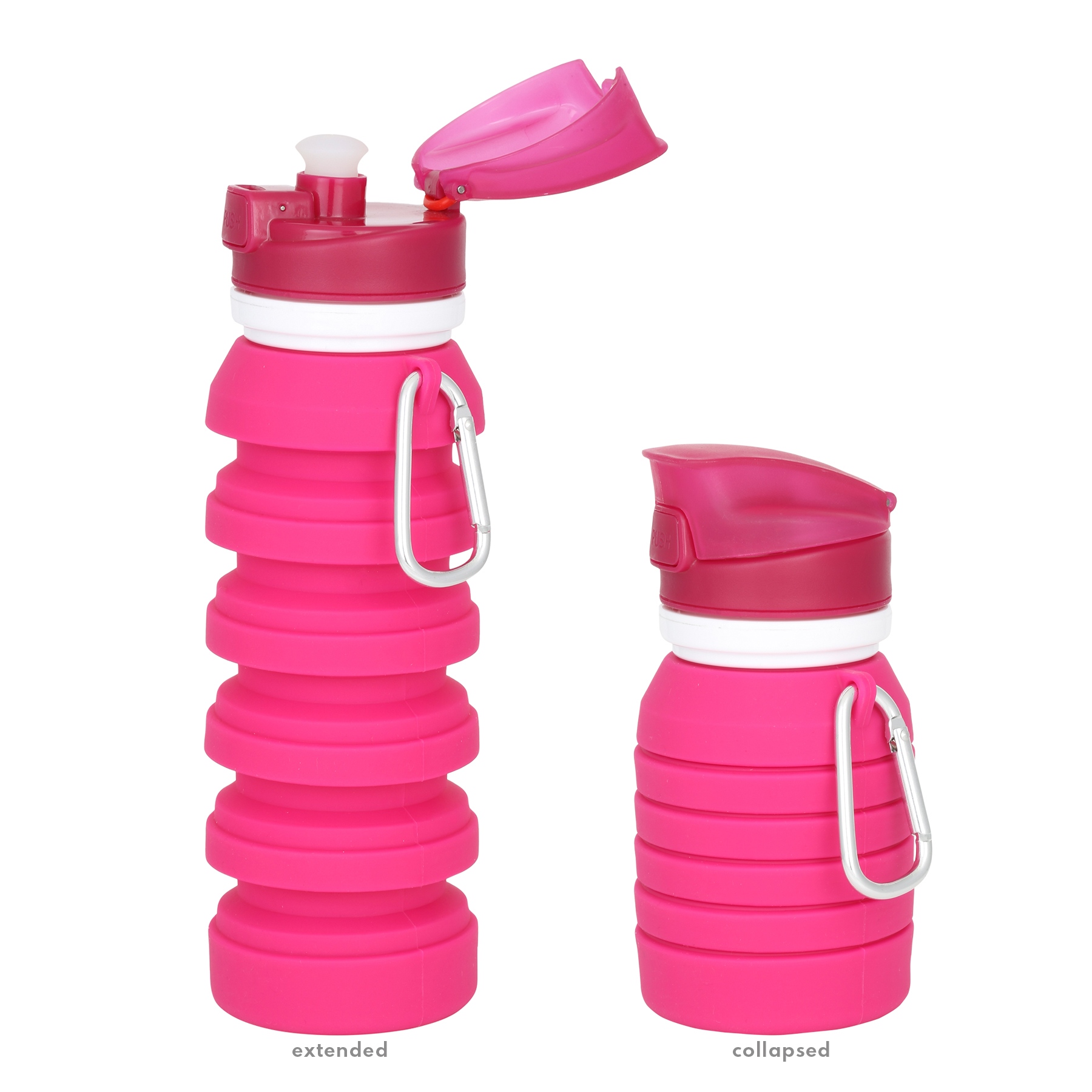 Tahoe Collapsible Silicone Water Bottle w/ Carabiner 6