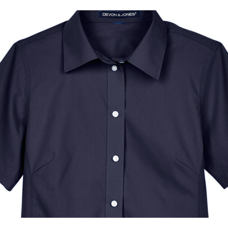 Devon & Jones Ladies' Crown Woven Collection™ Solid Broadcloth Short-Sleeve Shirt 2