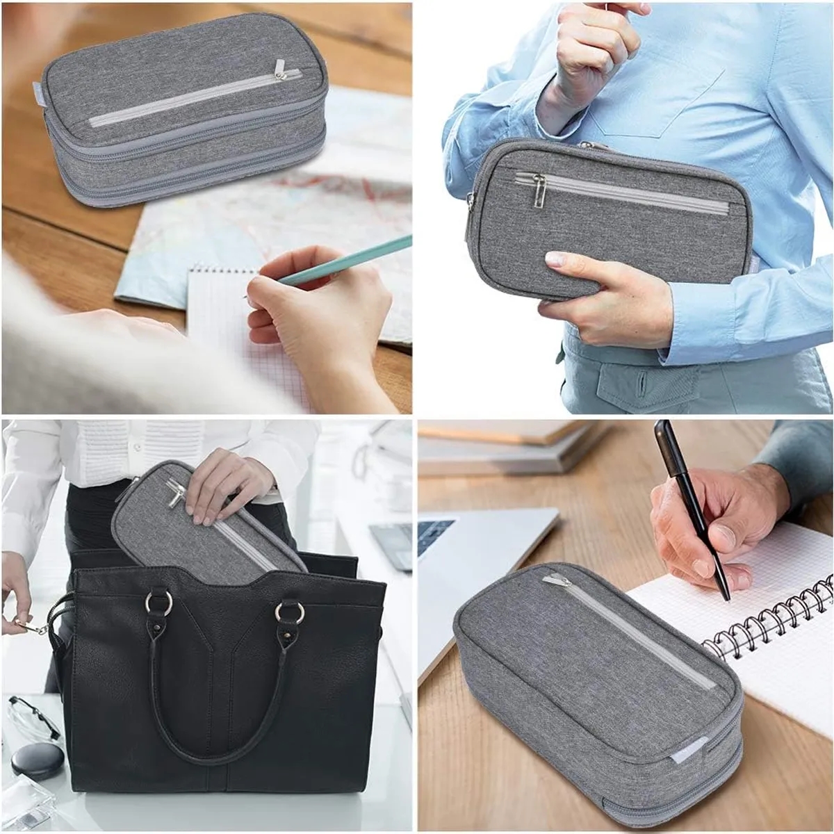 Custom Big Capacity Three-Tier Stationery Pencil Bag 6