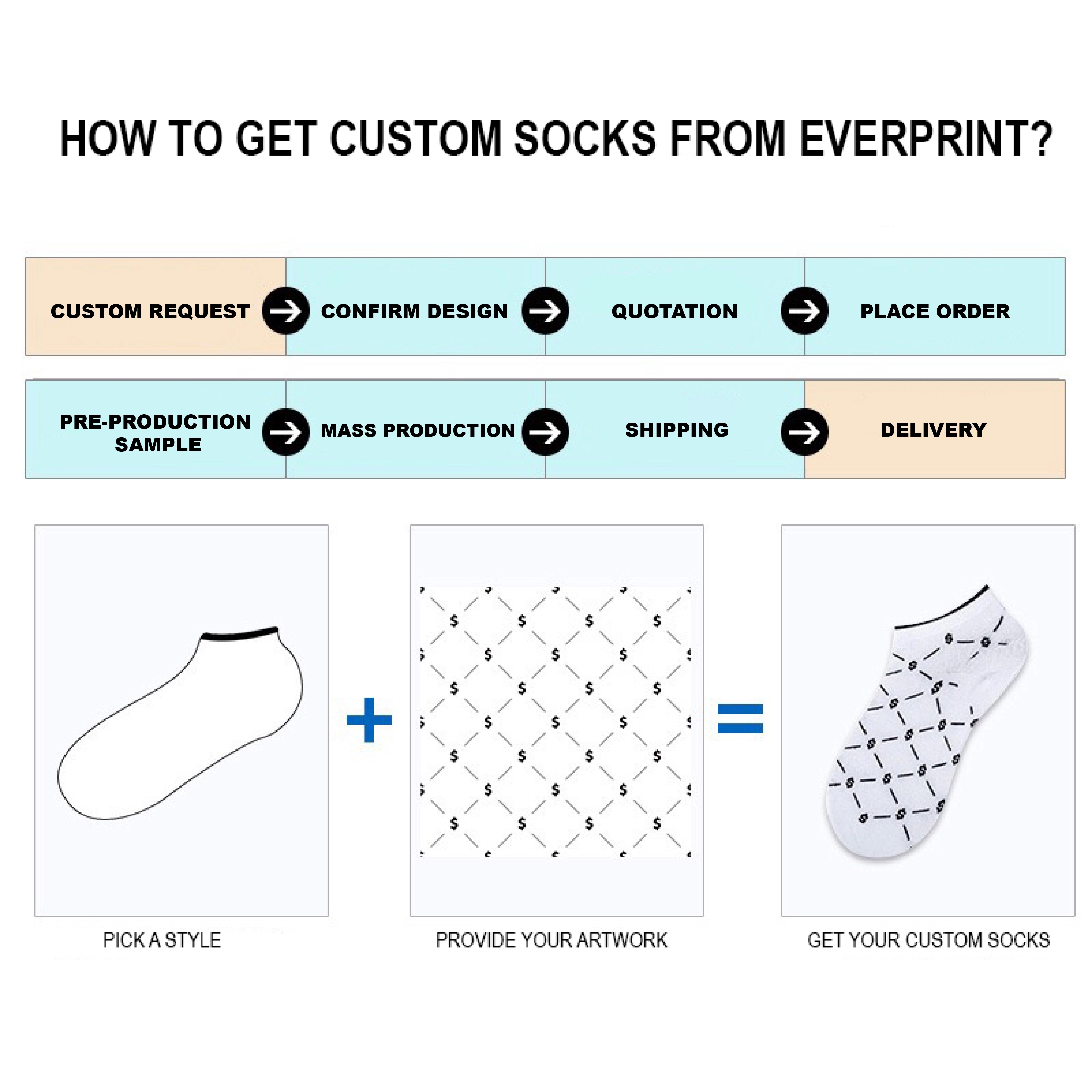 Custom Ankle Dress Socks w/ Full Color Sub-Factory Direct 1