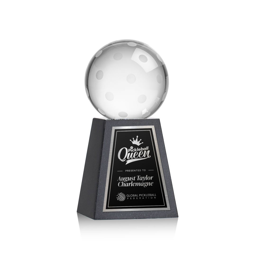Pickleball Award on Tall Marble Base 11