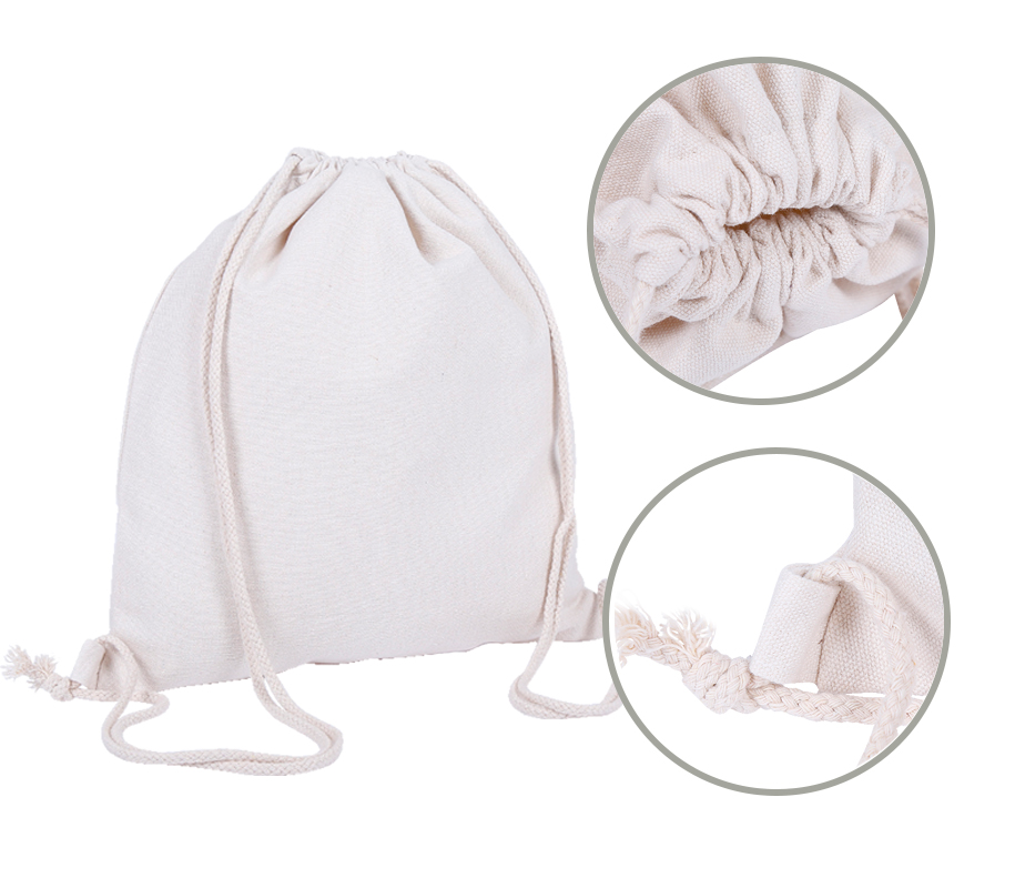 Cotton Canvas Drawstring Backpack 4